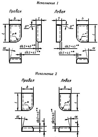 ГОСТ 25396-90 Пластины твердосплавные напаиваемые типов 10, 70. Конструкция и размеры